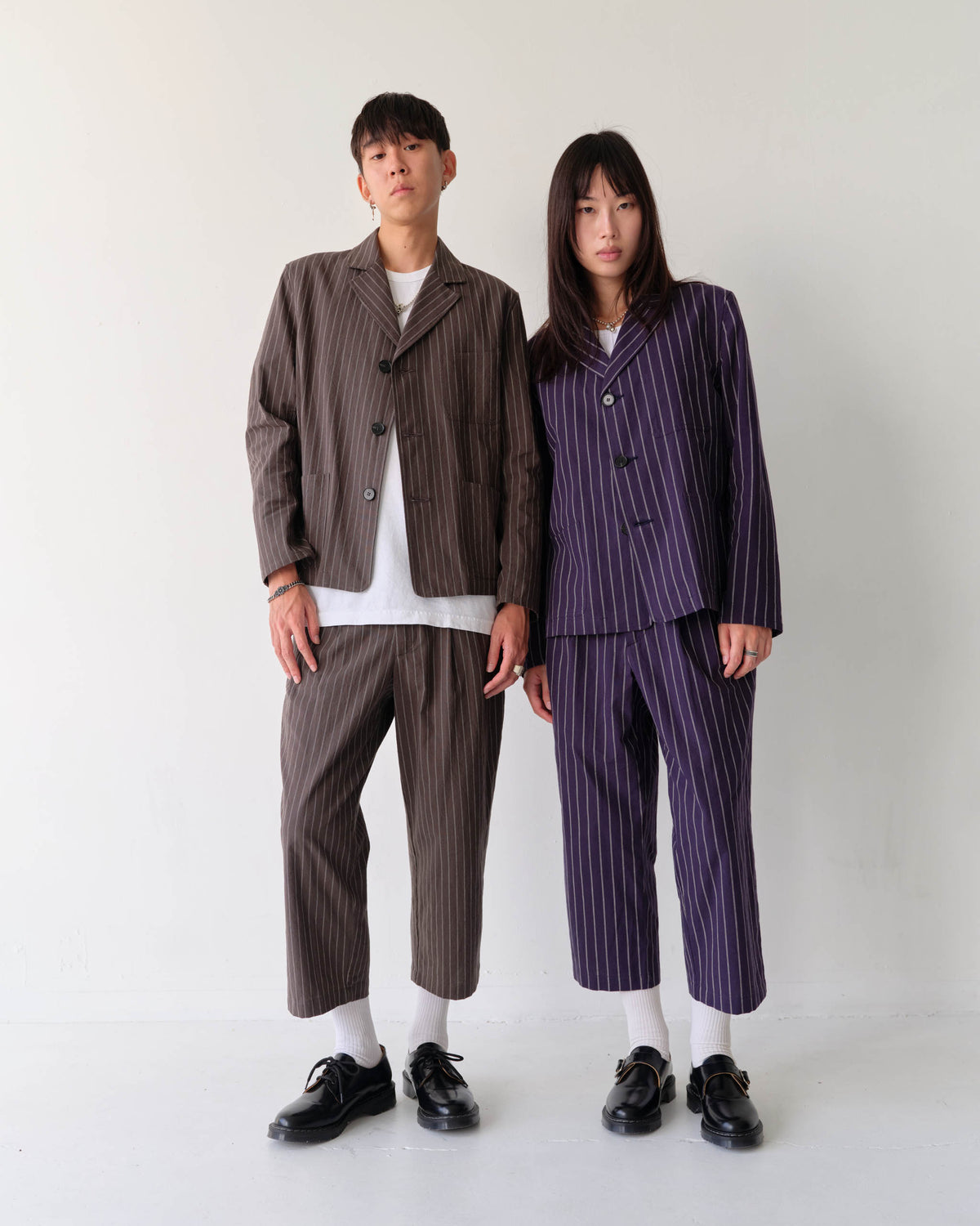 Goodfight Range Slack Linen Grey Pinstripe