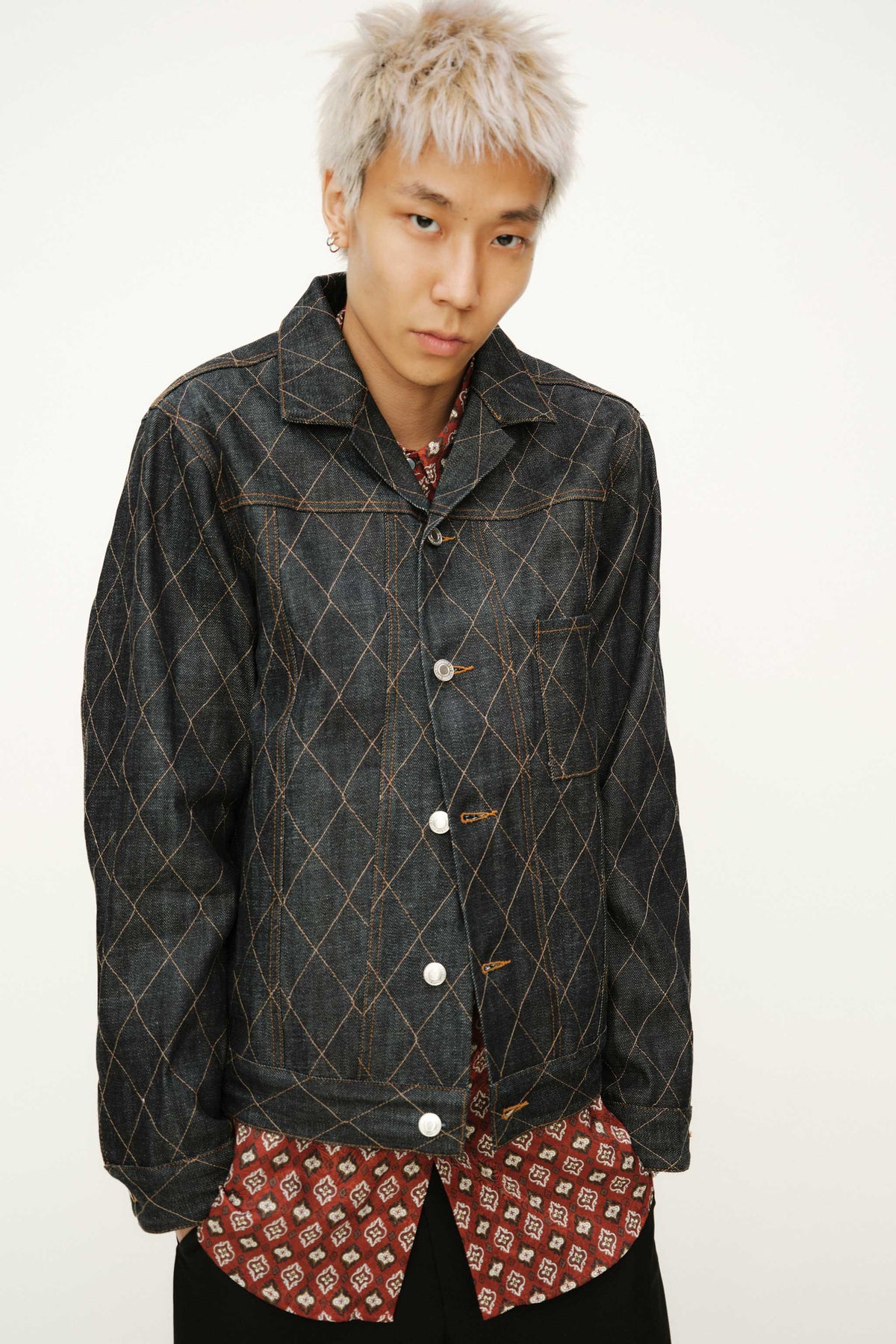 Goodfight Transit Trucker Diamond Stitch Indigo