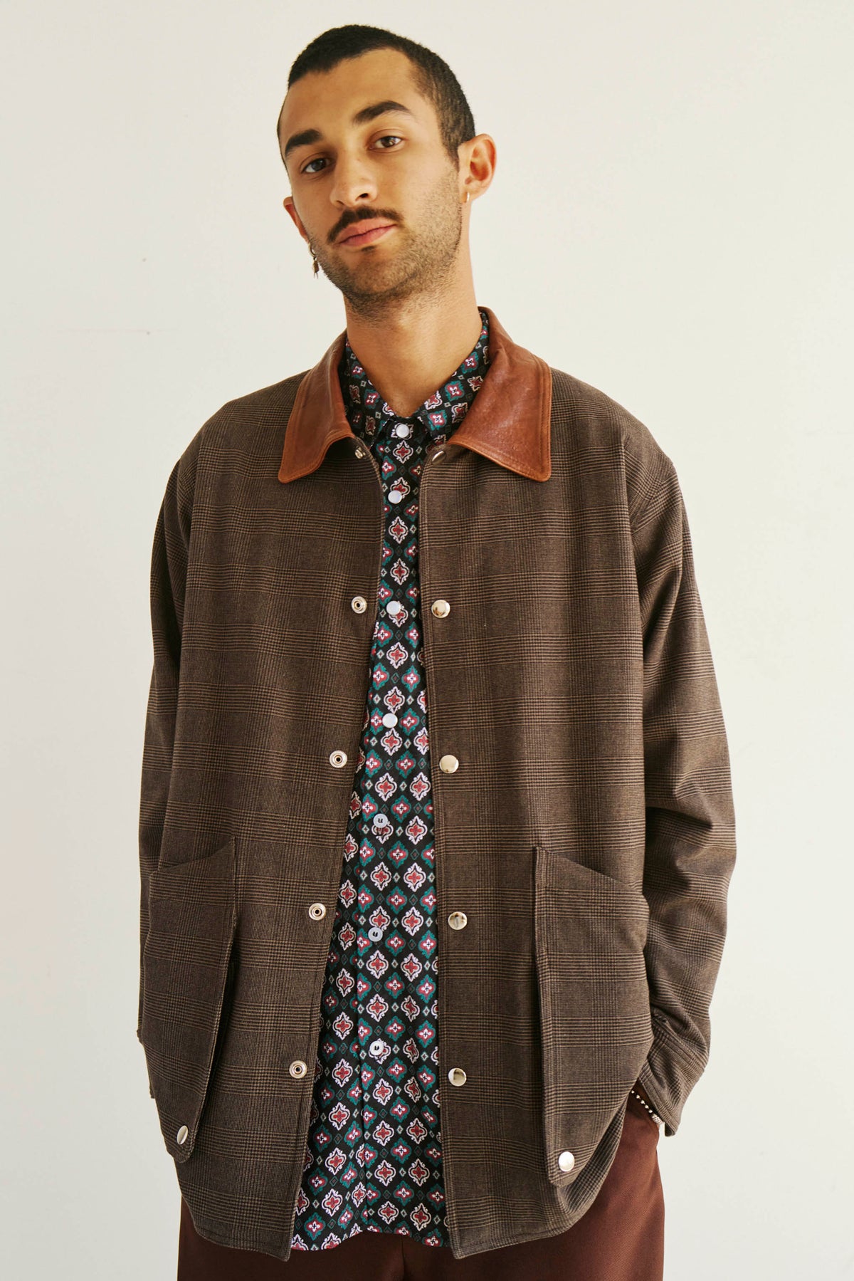 Goodfight Stash Coat Brown Herringbone