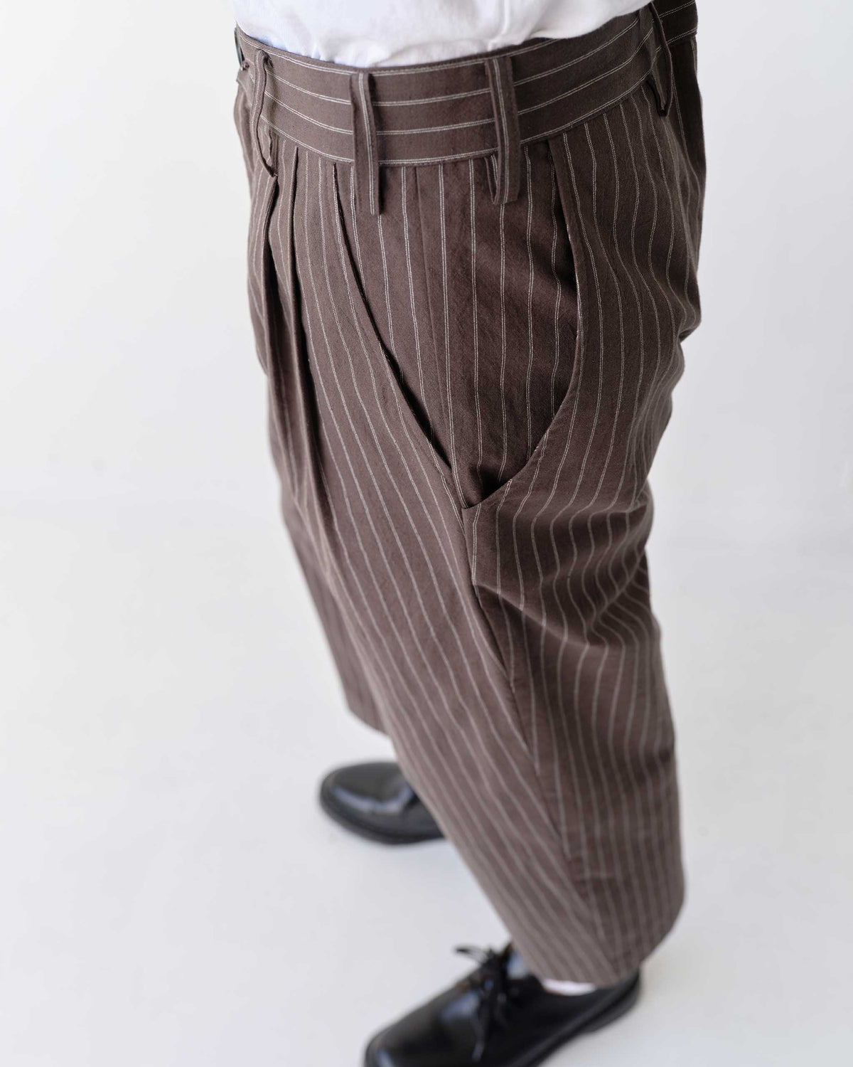 Goodfight Range Slack Linen Grey Pinstripe