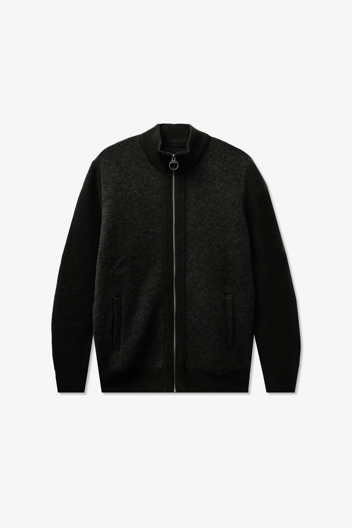 Goodfight for Barbour Milburn Zip-Up Jumper Dark Olive
