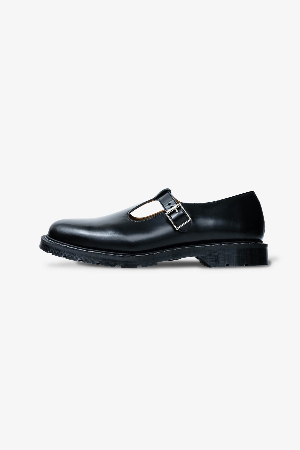 Solovair Mary Jane Shoe Black Hi-Shine