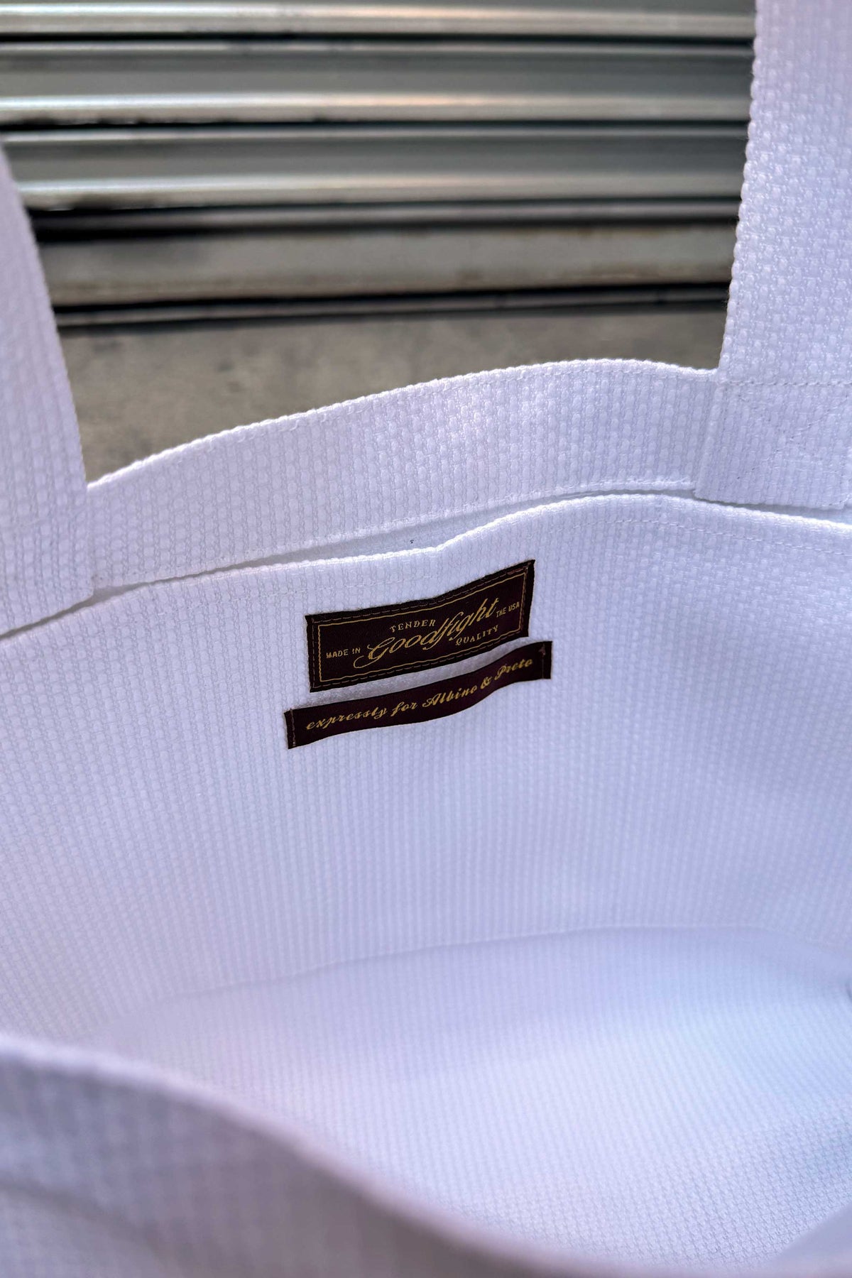 Goodfight x A&P Small Good Tote Pearlweave Gi Fabric White