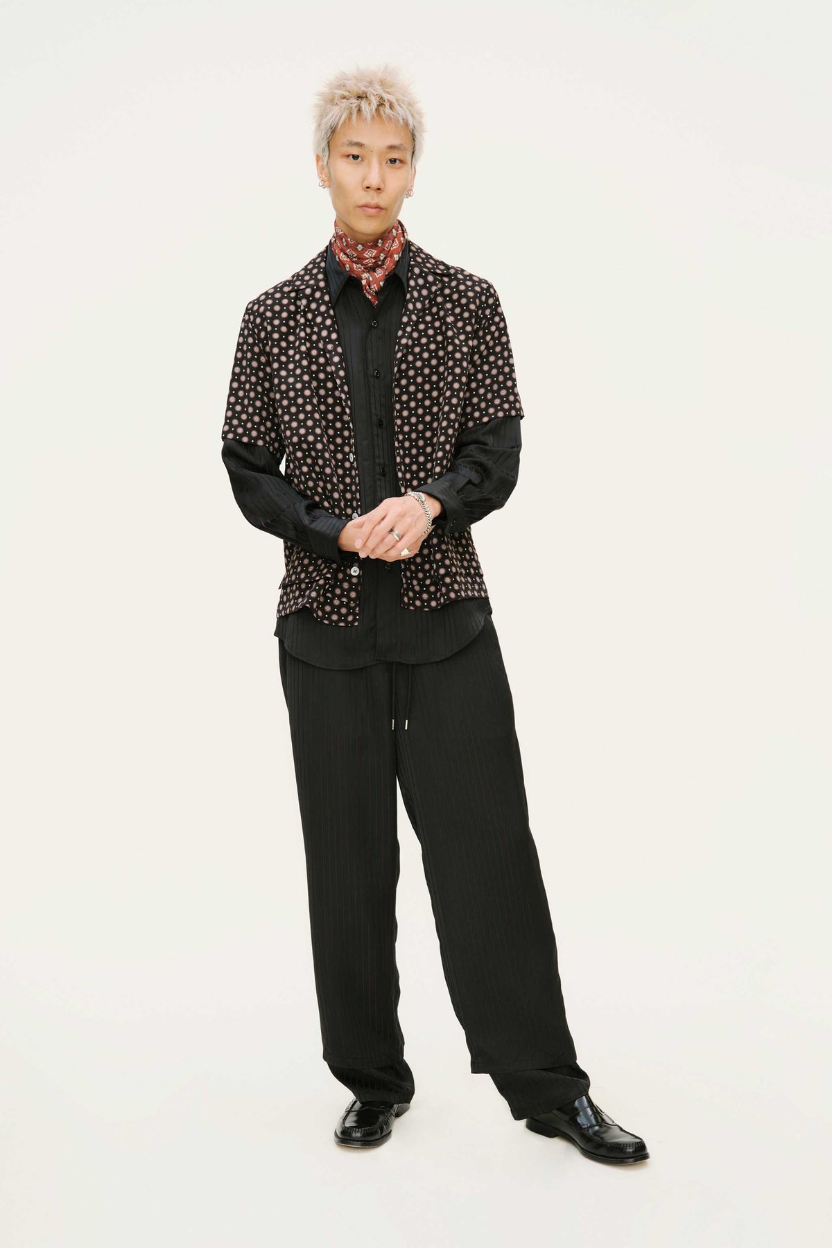 Goodfight Milky Way Trouser Black Tonal Pinstripe