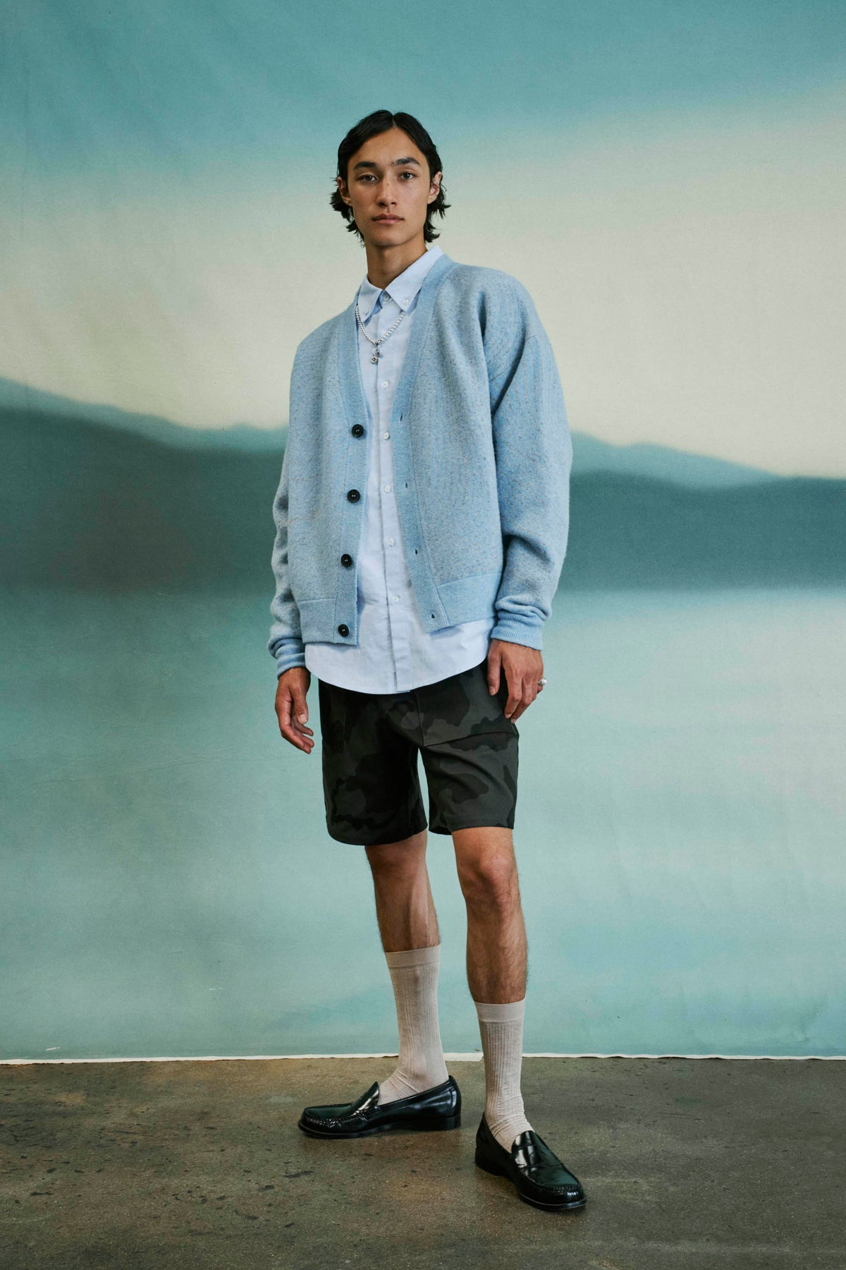 Goodfight Grandpa's Cardigan Shasta Blue Grey