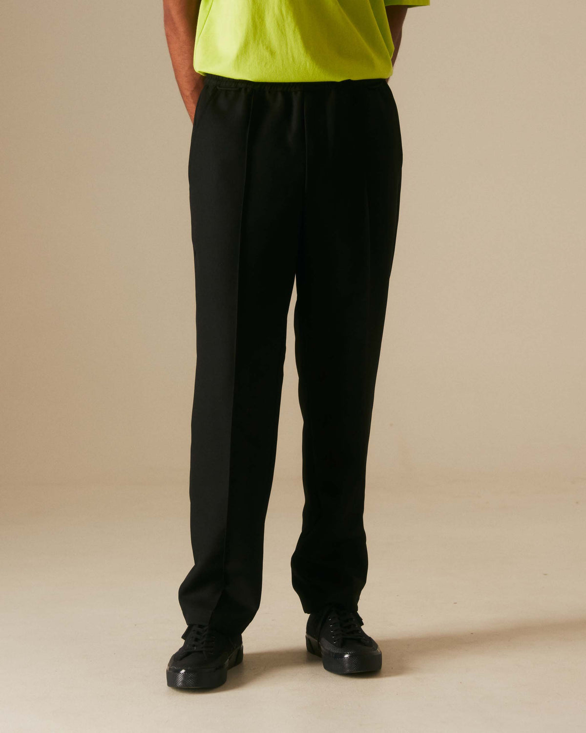 Goodfight Elastic Waist Permapress Trouser Taper Black