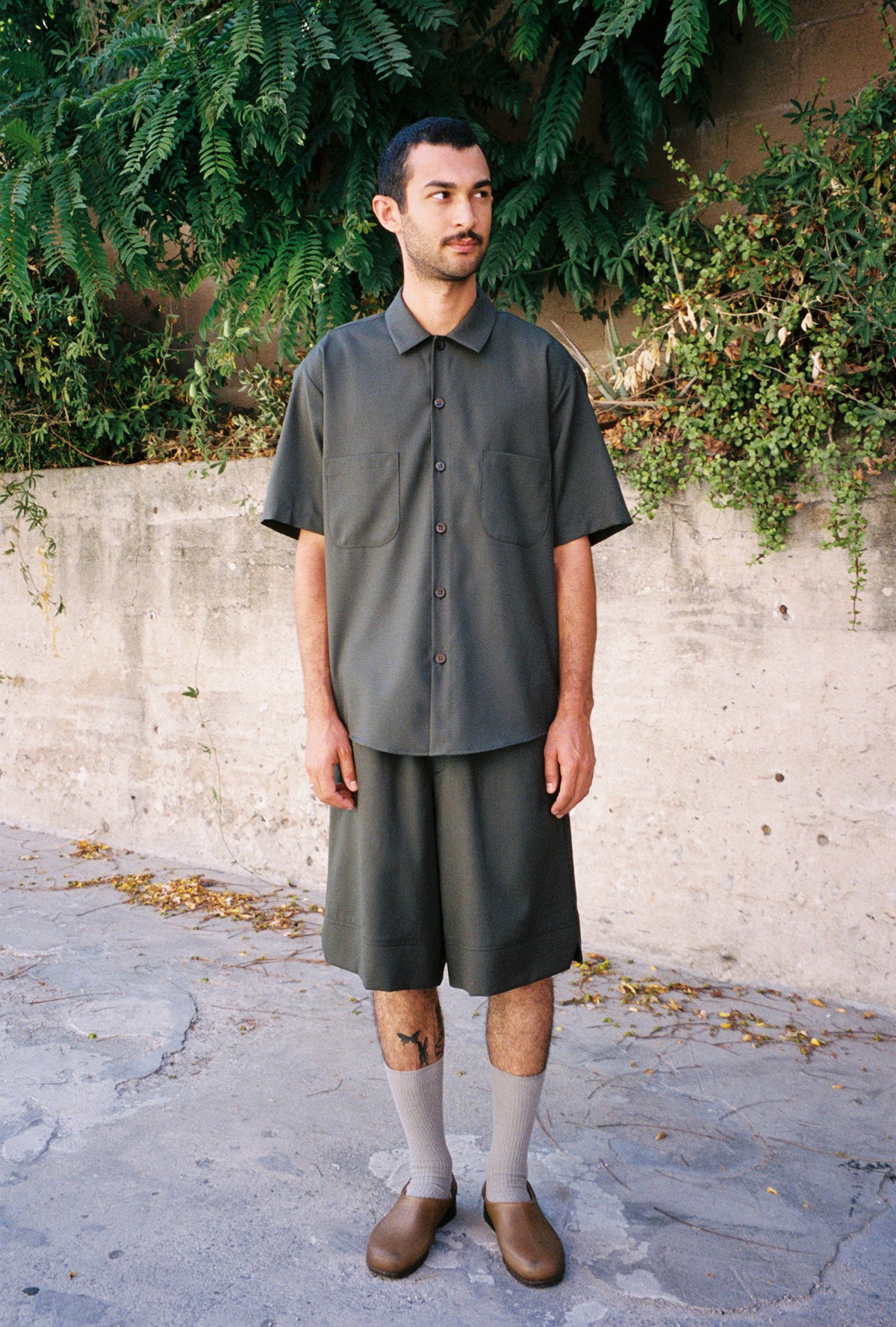 Goodfight Basketball Short Light Wool Olive