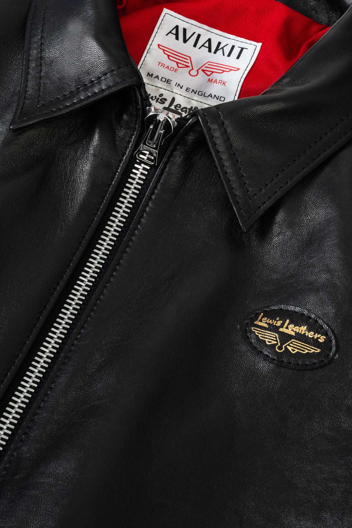 Lewis Leathers Corsair No. 60JP' Black Sheepskin Leather Jacket