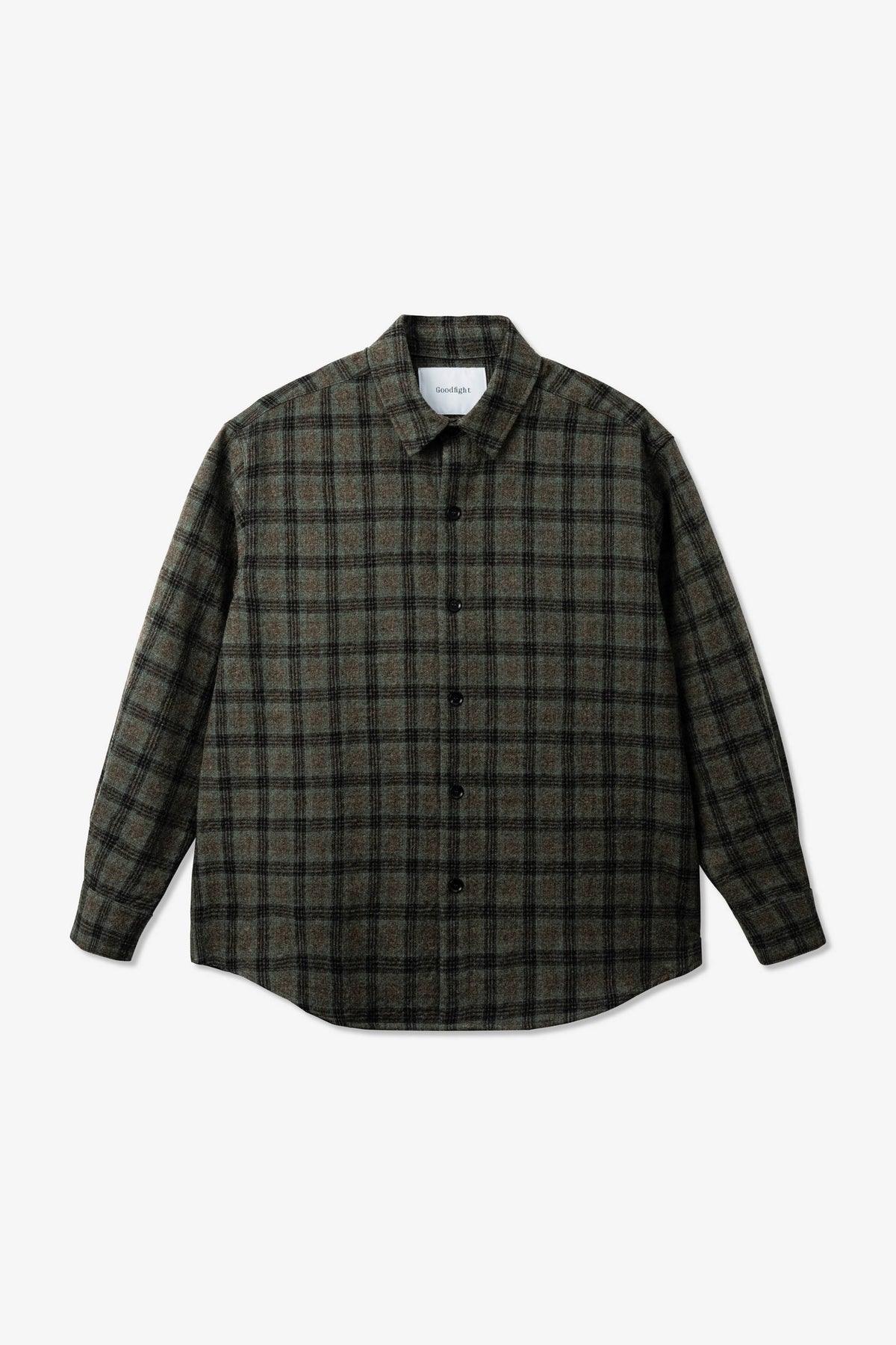 Goodfight City Shirt Knit Wool Charcoal Green
